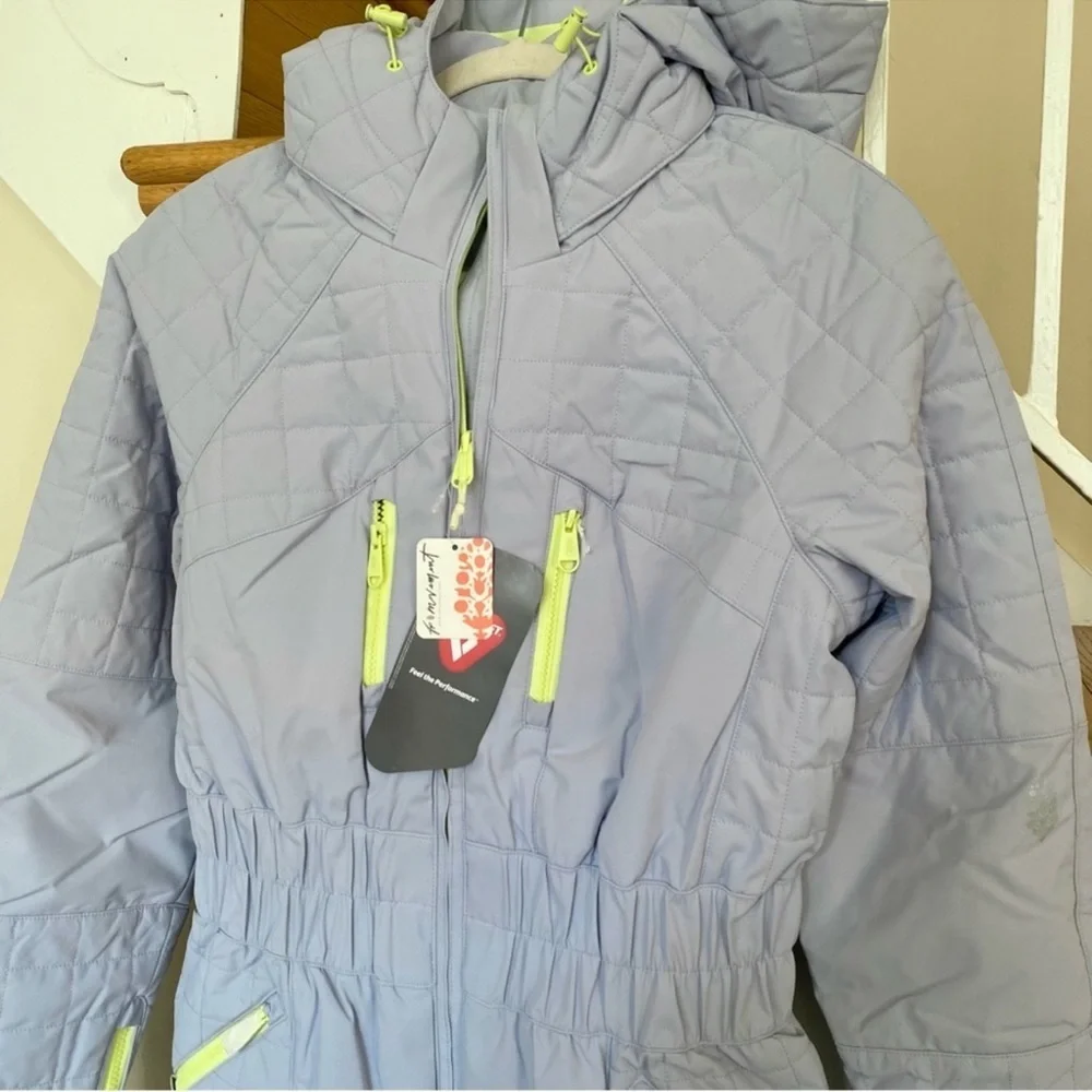 NWT Free People Movement All Prepped Ski Suit Steel Purple Medium